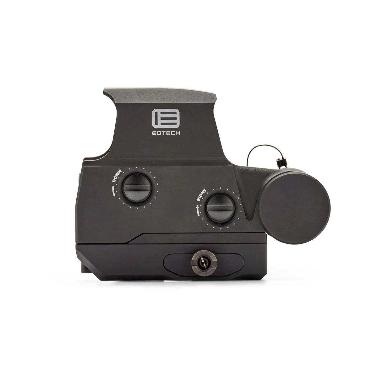 EOTech EXPS3HD-0 holographic weapon sight side view showing the battery cap