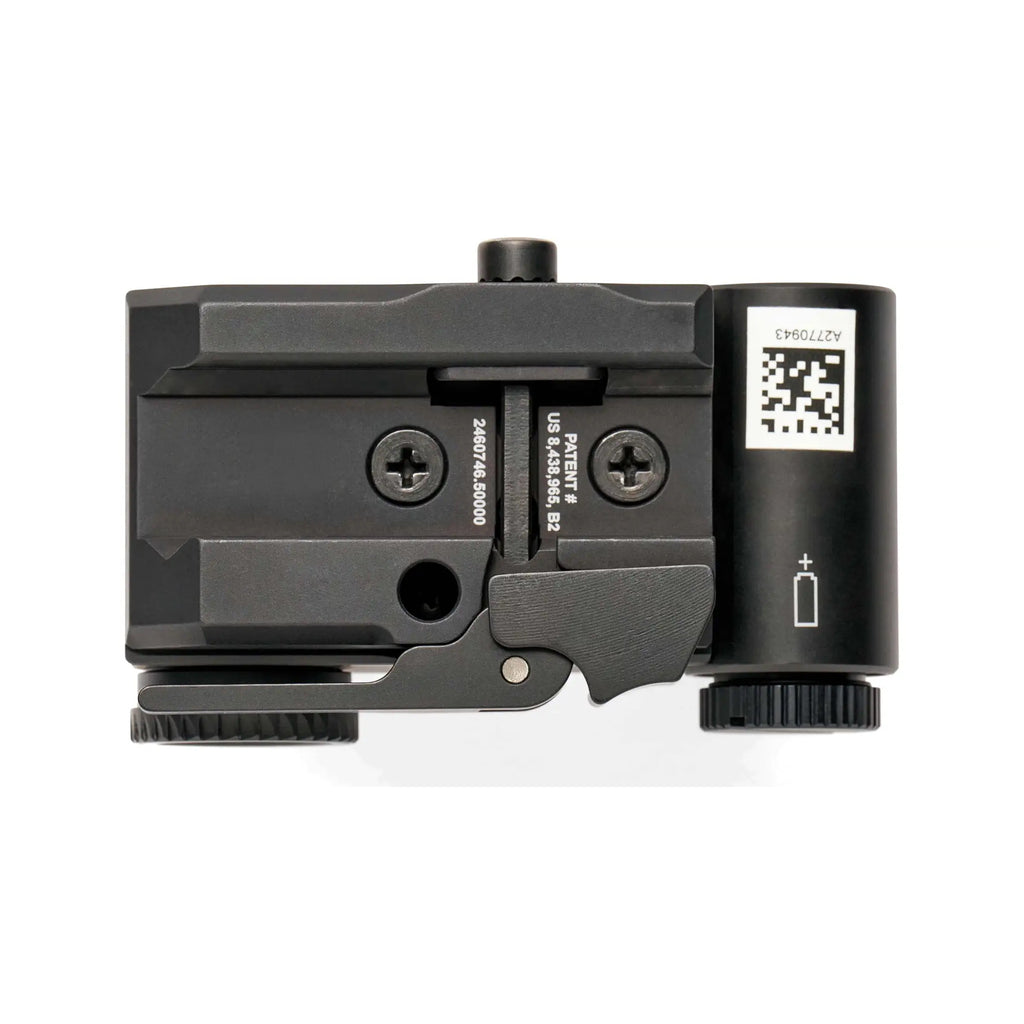 EOTech EXPS3HD-0 holographic weapon sight top view showing the mount and QR label