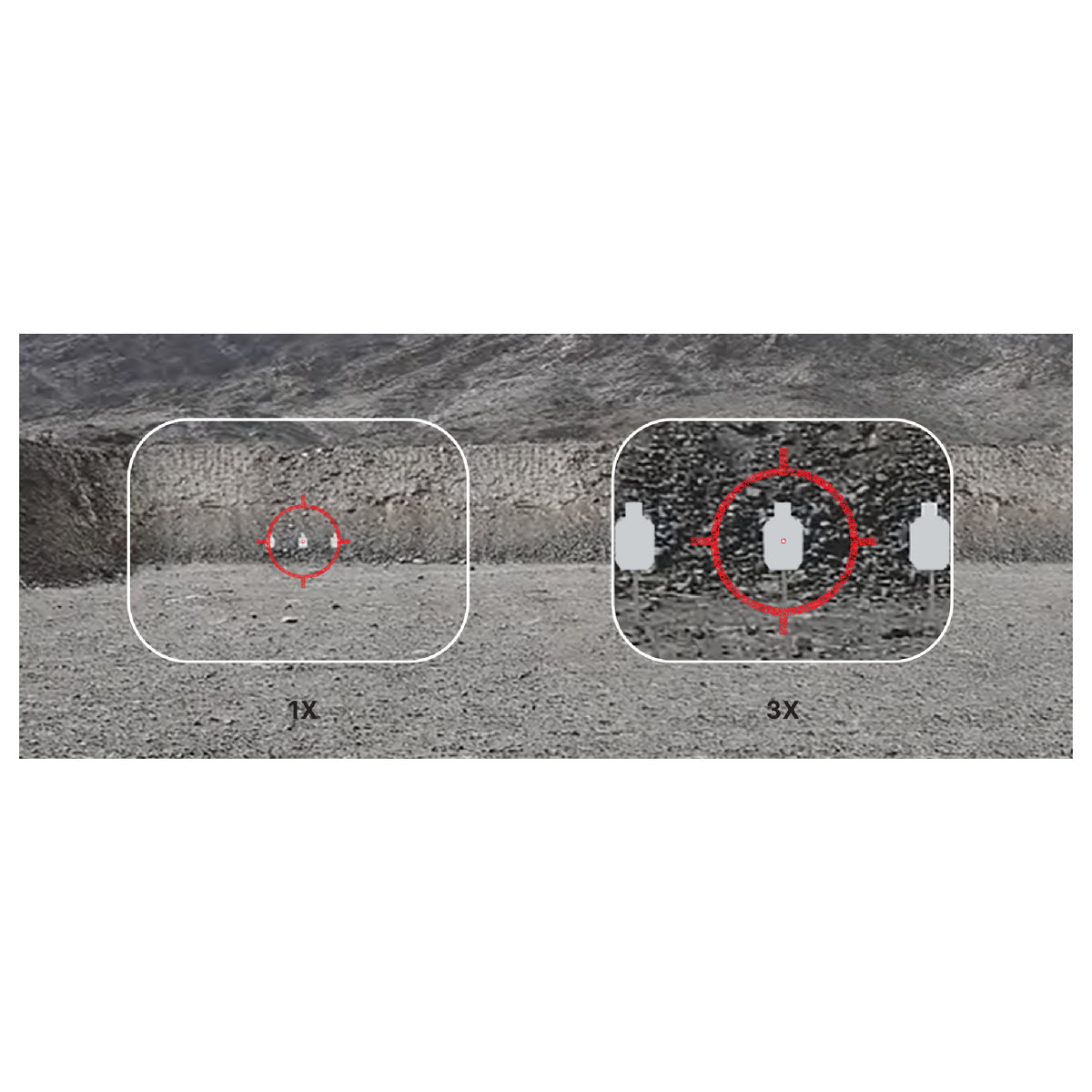 EOTech G33 3x magnifier 1x versus 3x magnified target view comparison
