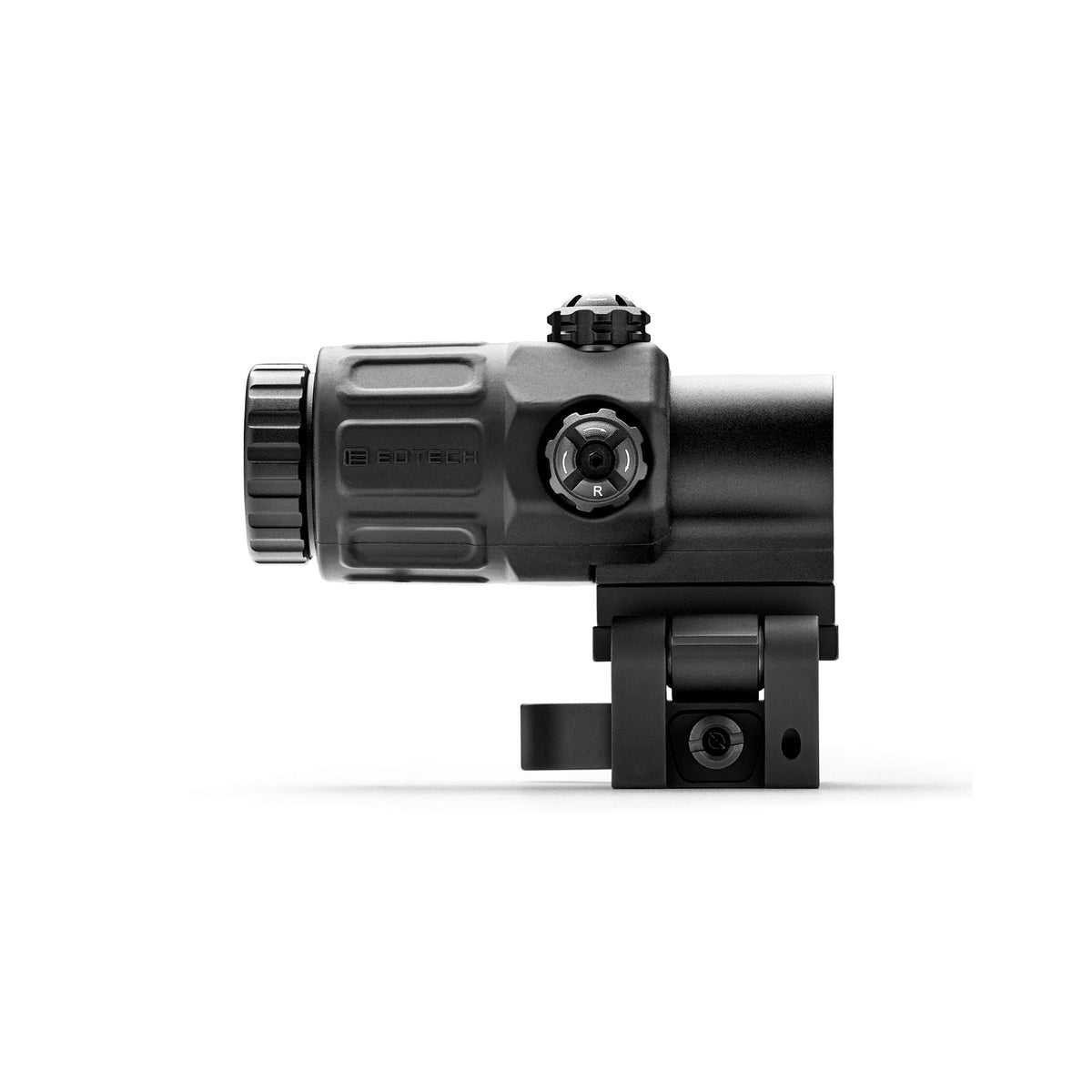 EOTech G33 3x magnifier with STS mount side view on a white background