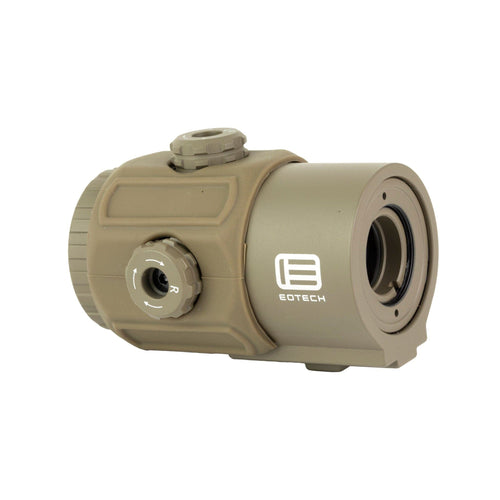EOTech G43 3x magnifier tan front three-quarter view from the left without mount