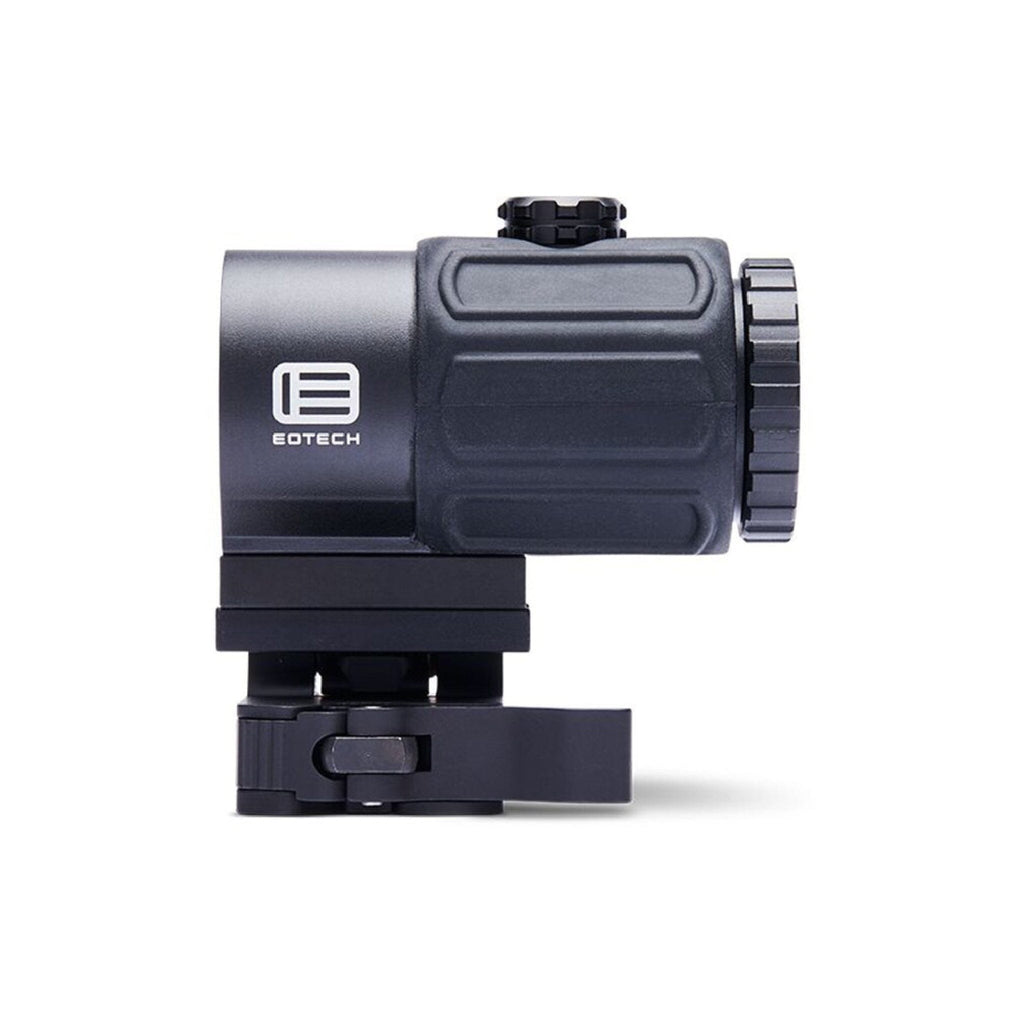 EOTech G43 3x magnifier with STS mount side view on a white background