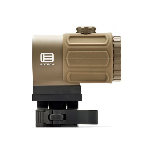 EOTech G43 3x magnifier tan side view on the STS quick-detach mount