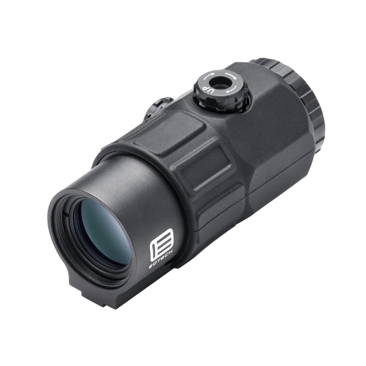 EOTech G45 5x magnifier no mount front three-quarter view showing the objective lens