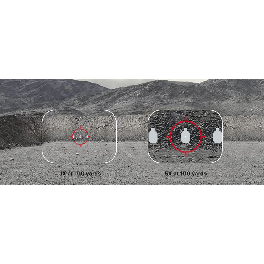 EOTech G45 5x magnifier 1x versus 5x magnified target view comparison