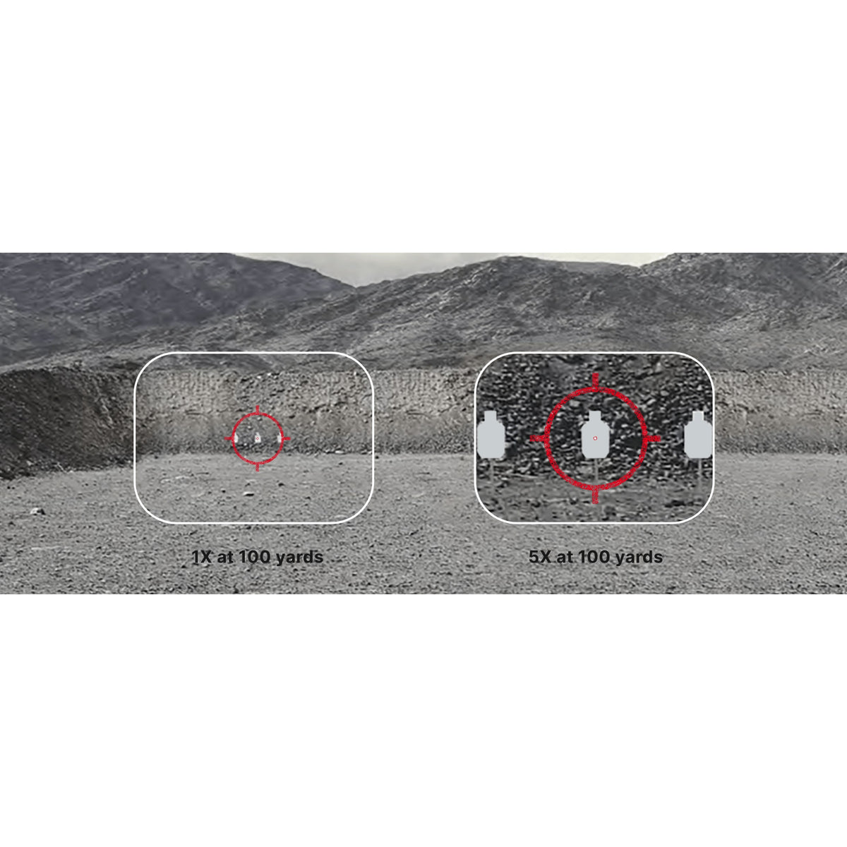 EOTech G45 5x magnifier 1x versus 5x magnified target view comparison