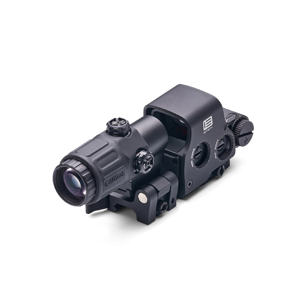 EOTech HHS II EXPS2-2 holographic weapon sight and G33 3x magnifier front three-quarter view