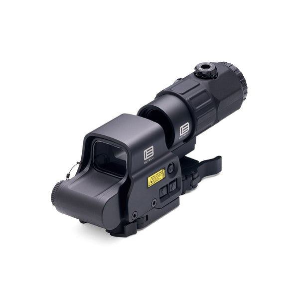 EOTech HHS V EXPS3-4 holographic weapon sight and G45 5x magnifier rear three-quarter view