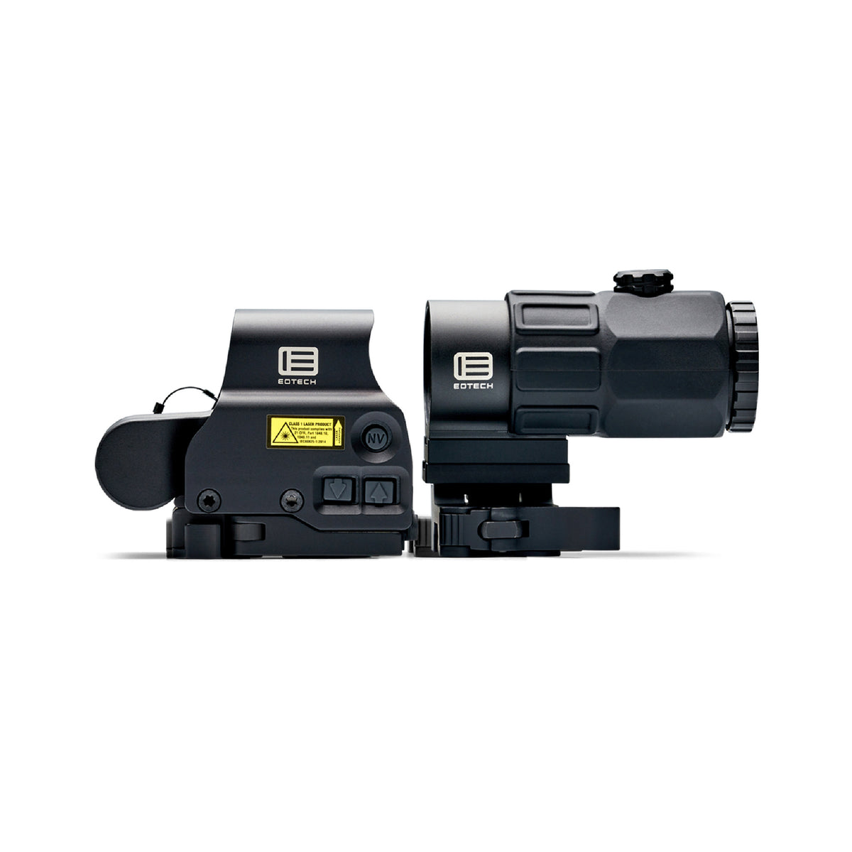 EOTech HHS V EXPS3-4 holographic weapon sight and G45 5x magnifier side view