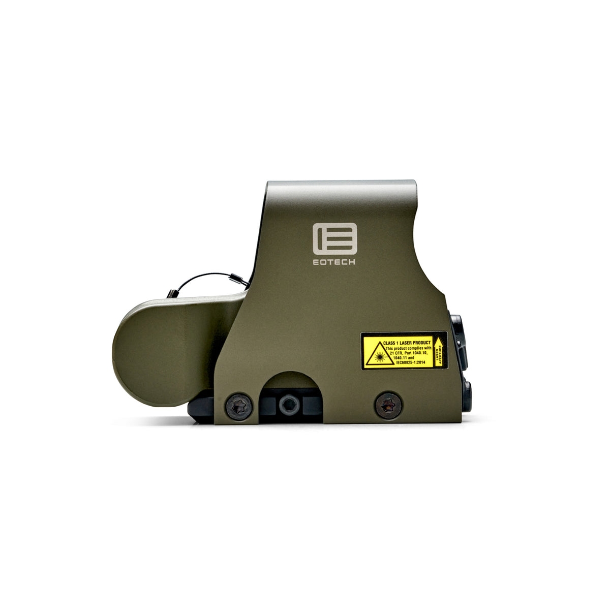 EOTech XPS2-0 holographic sight olive drab green side view on a white background
