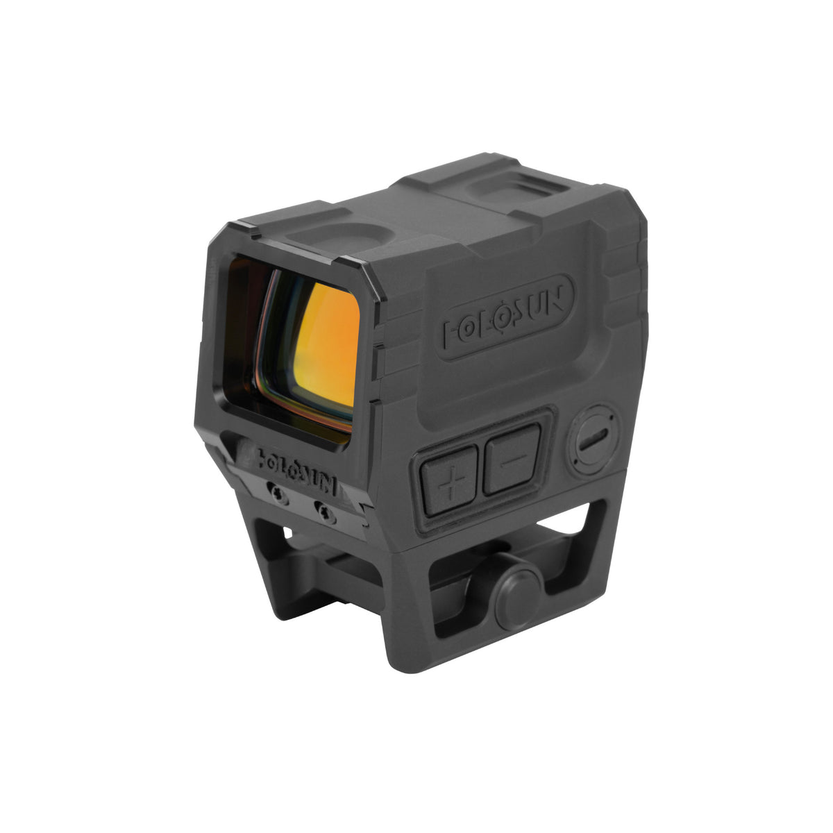 Holosun AEMS Core X2 GR green dot sight front three-quarter view showing the lens