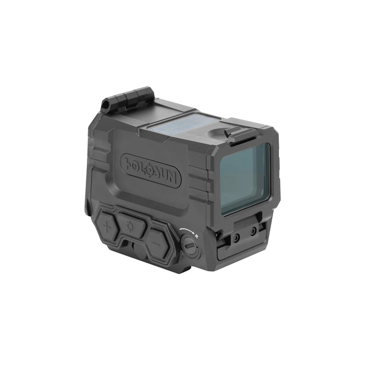 Holosun AEMS EVO Dual red dot sight with green and IR laser rear three-quarter view showing the window