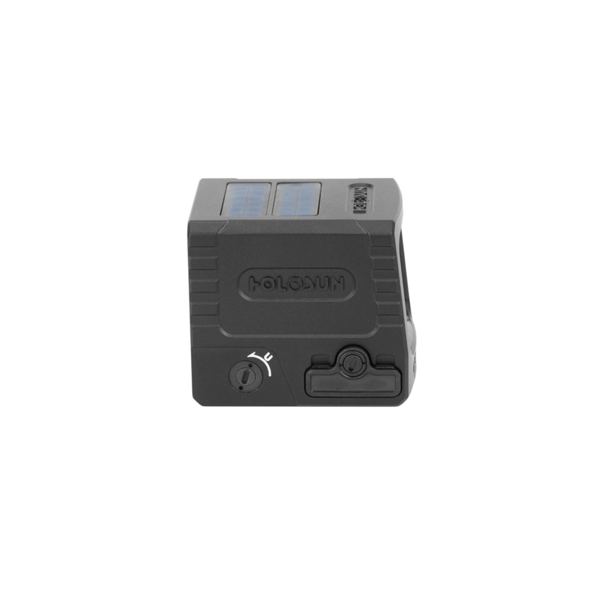 Holosun AEMS Macro GR green dot sight side view showing the solar panel