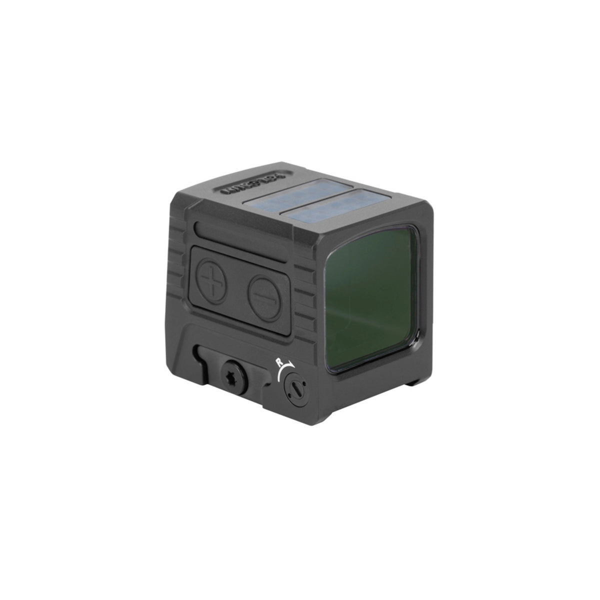 Holosun AEMS Macro GR green dot sight rear three-quarter view showing the window