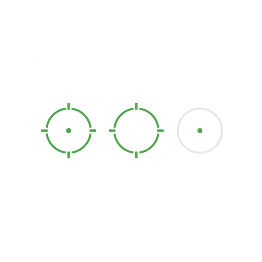 Holosun AEMS Macro GR green multi-reticle system reticle diagram
