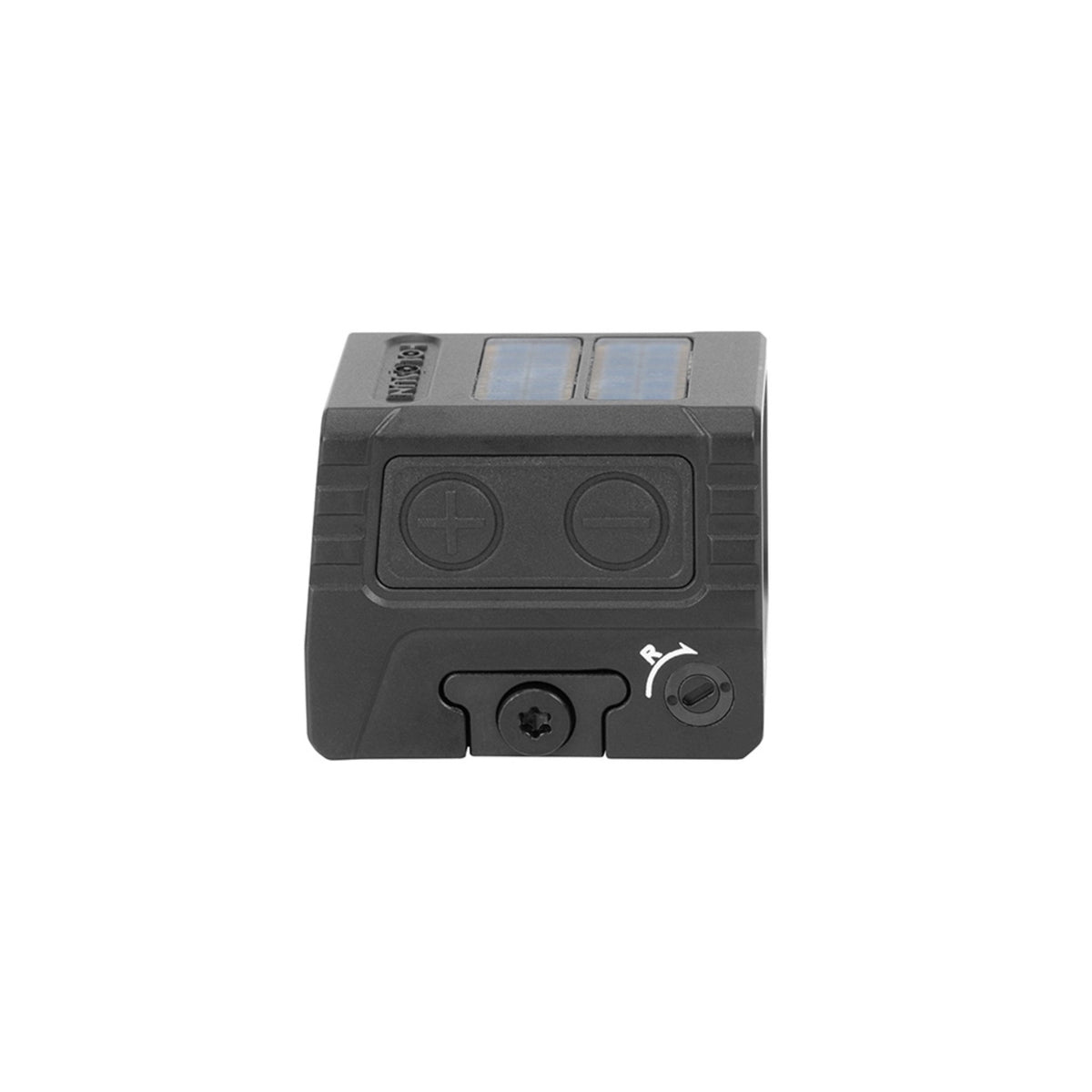 Holosun AEMS Micro RD red dot sight side view showing the control buttons