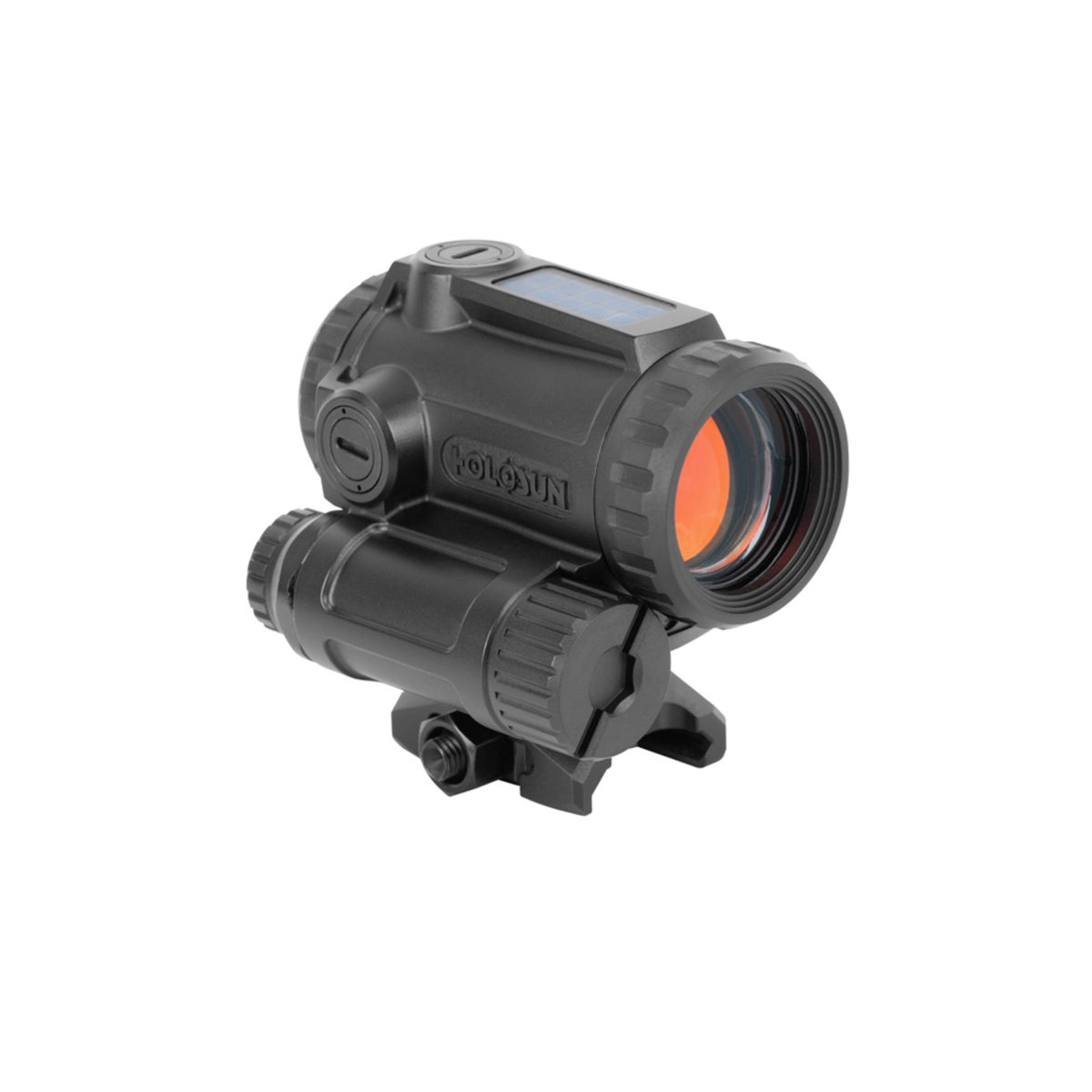 Holosun ARO-EVO Dual red dot sight with green and IR laser front three-quarter view on a Picatinny mount