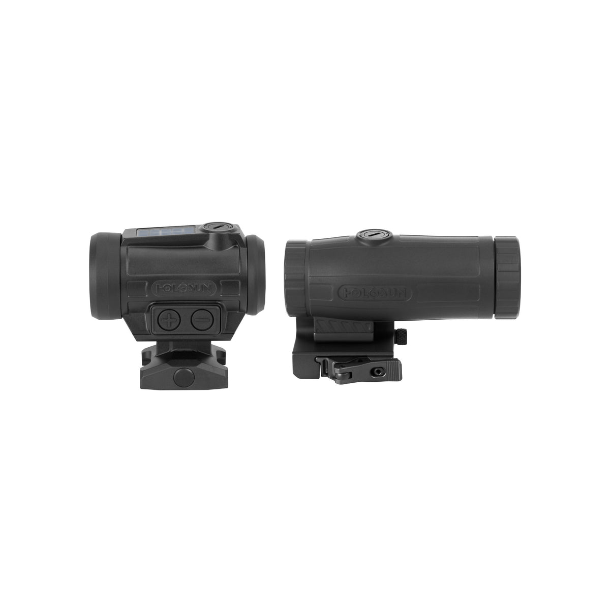 Holosun ARO-EVO SPR red dot sight and HM3X 3x magnifier combo side view from the other side