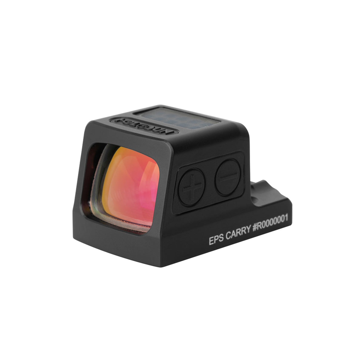 Holosun EPS Carry RD 2 MOA red dot sight angled front view with lens reflection
