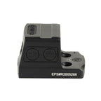 Holosun EPS RD MRS red dot sight side view showing the brightness buttons