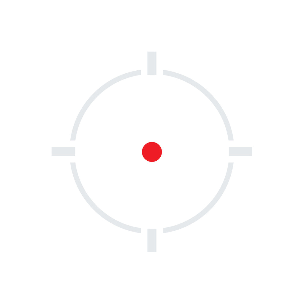 Holosun EPS RD MRS 32 MOA circle with 2 MOA dot reticle diagram
