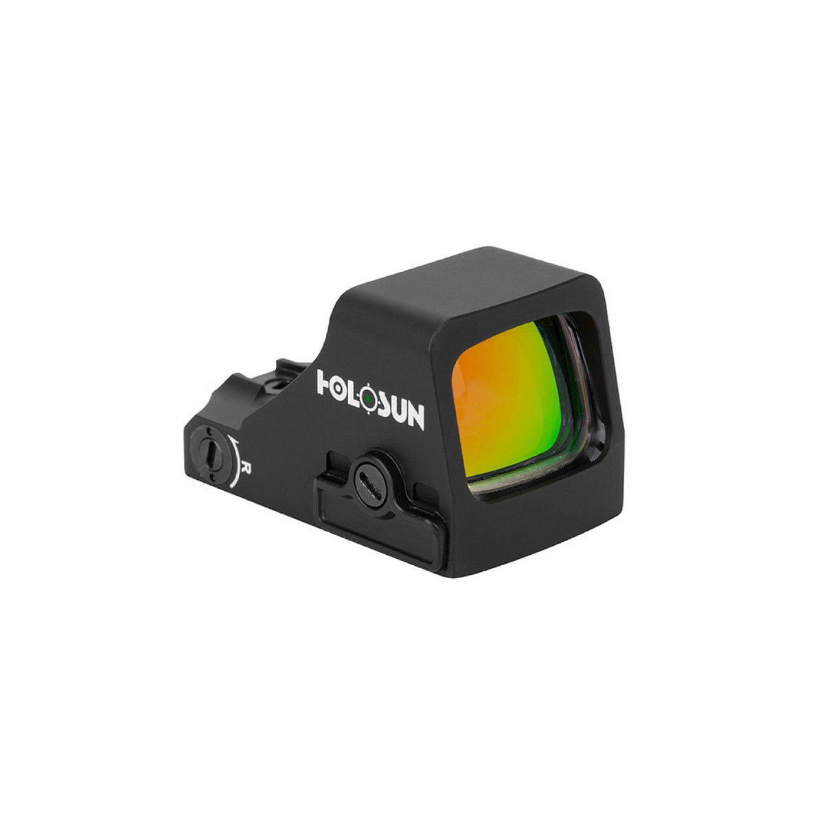 Holosun HE407K-GR X2 green dot sight front three-quarter view showing the lens