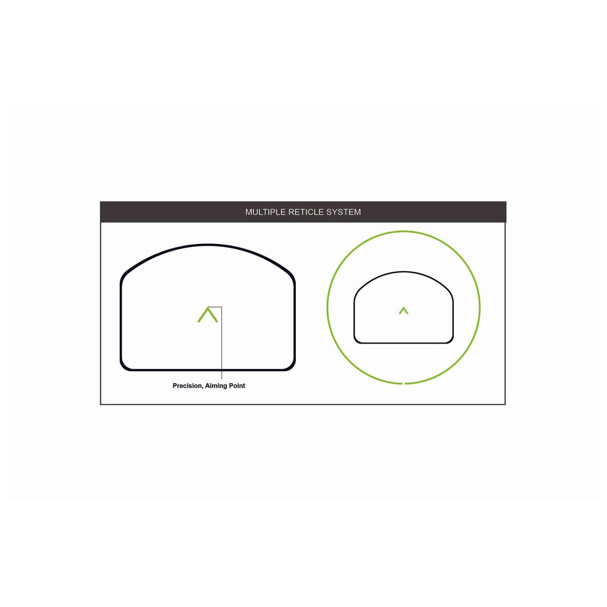 Holosun HE507C-GR X2 ACSS Vulcan green dot sight ACSS Vulcan reticle diagram on a white background