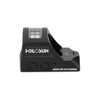 Holosun HE507C-GR X2 green dot sight rear view showing the brightness buttons and solar panel