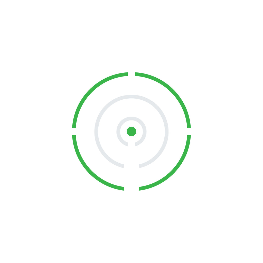 Holosun HE507COMP-GR green dot sight green competition reticle system diagram on a white background