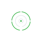 Holosun HE507COMP-GR green dot sight green competition reticle system diagram on a white background