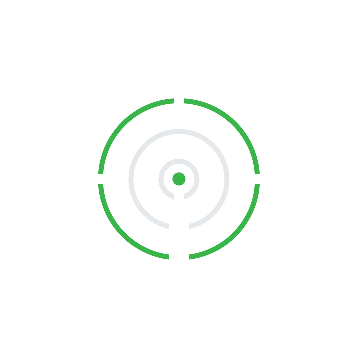 Holosun HE507COMP-GR green dot sight green competition reticle system diagram on a white background