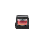 Holosun HE508T-RD X2 red dot sight front view showing the window with red lens coating