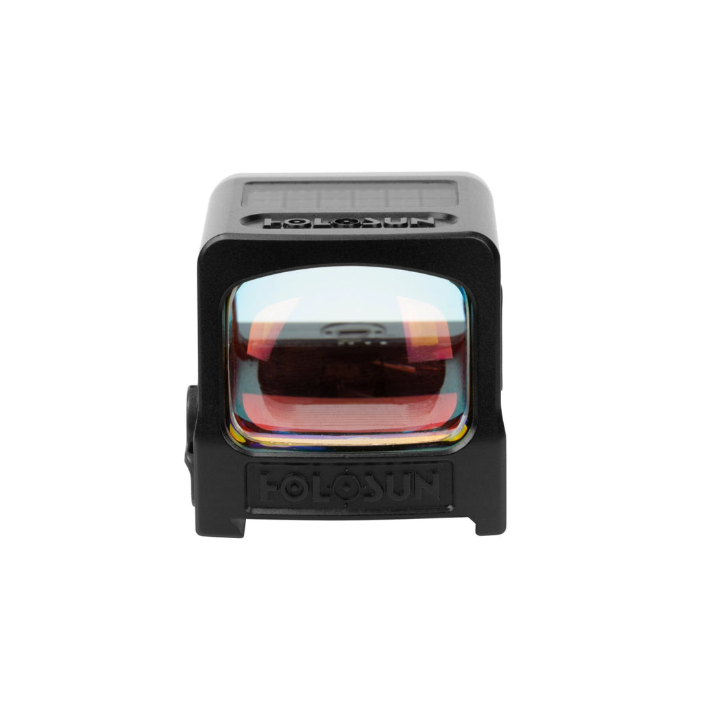 Holosun HE509T X2 gold dot sight from behind showing the window
