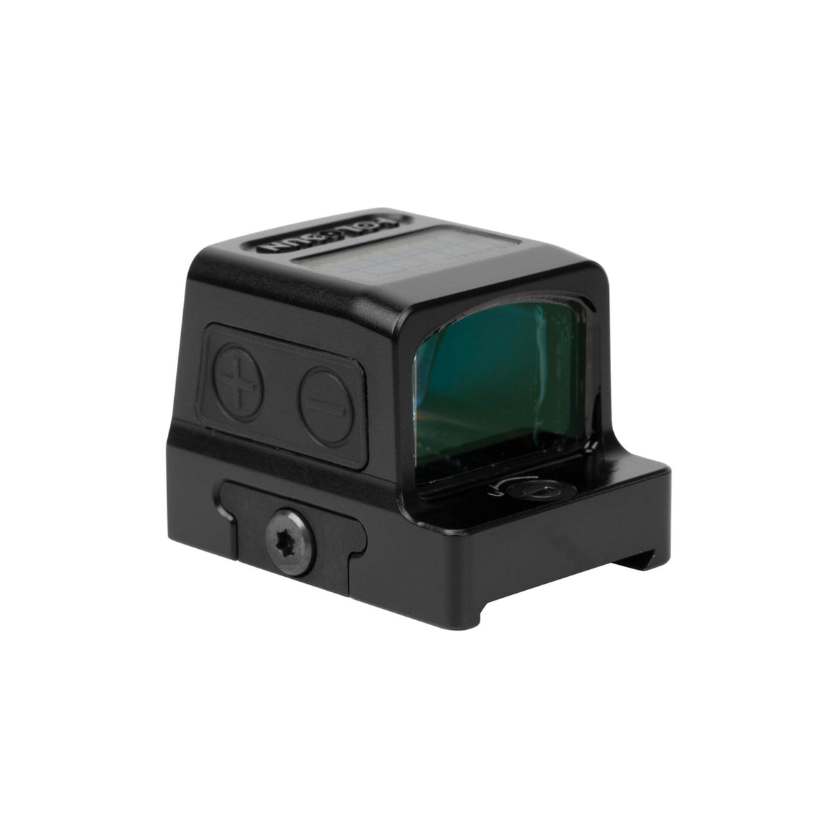 Holosun HE509T-RD X2 red dot sight rear three-quarter view showing the brightness buttons