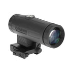 Holosun HM3X 3x magnifier front three-quarter view from the right on its flip-to-side mount