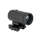 Holosun HM3XT 3x magnifier side view on its QD flip-to-side mount on a white background