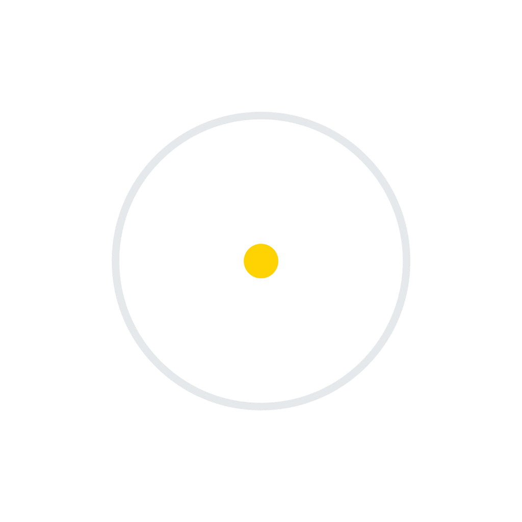 Holosun HS407COMP gold dot sight gold 6 MOA dot reticle diagram on a white background