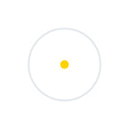 Holosun HS407COMP gold dot sight gold 6 MOA dot reticle diagram on a white background