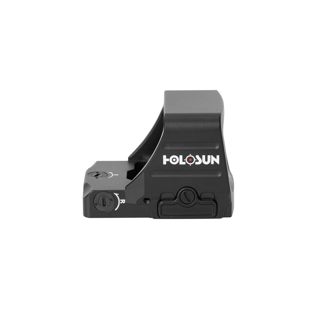 Holosun HS407COMP red dot sight side view showing the Holosun logo