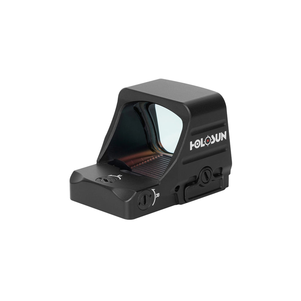 Holosun HS407COMP red dot sight front three-quarter view showing the window