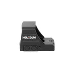Holosun HS407COMP red dot sight side view showing the brightness buttons