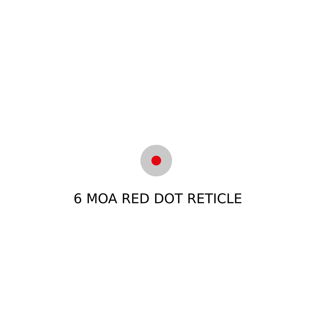 Holosun HS407K X2 red 6 MOA dot reticle diagram on a white background