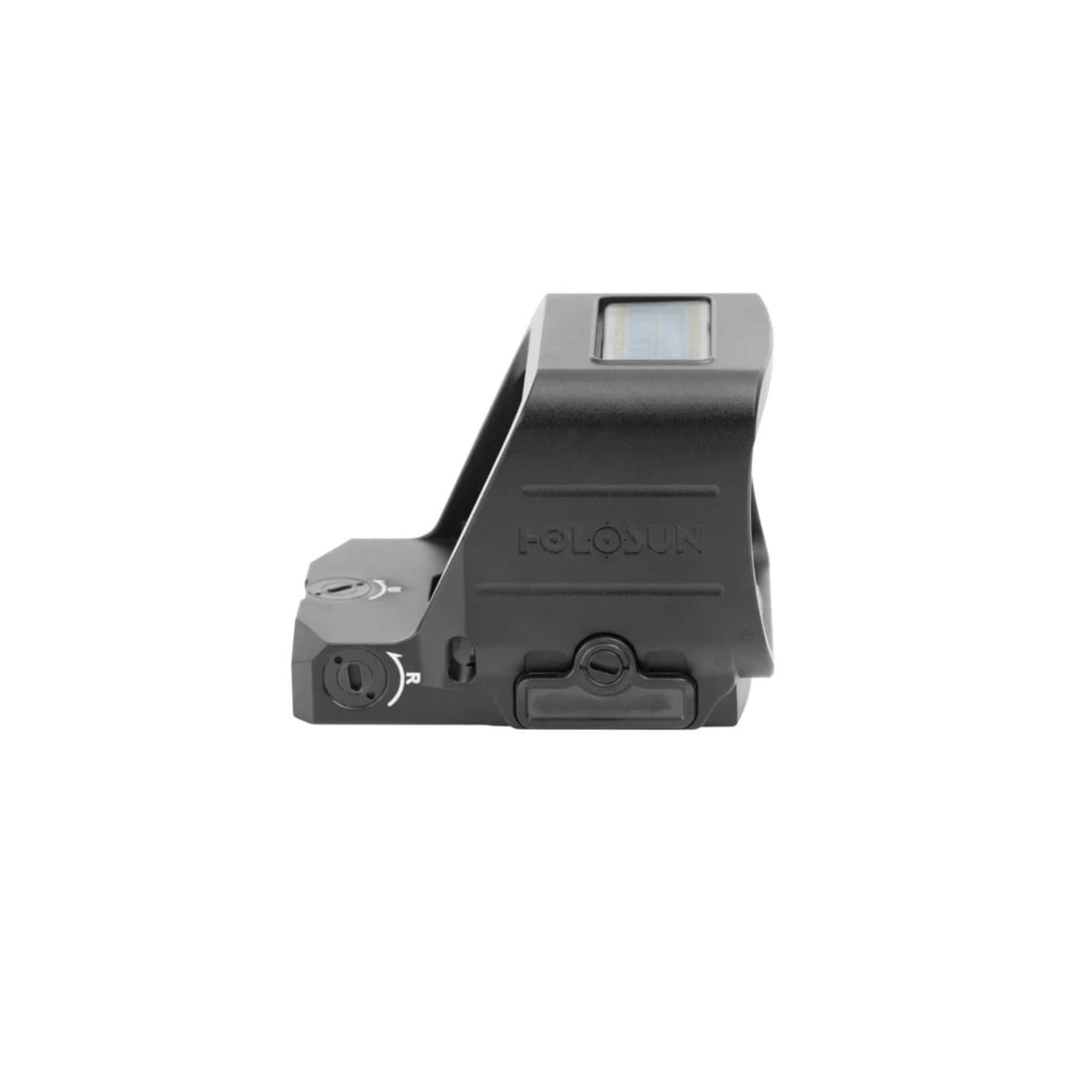 Holosun HS507-PROMAX red dot sight rear three-quarter view showing the solar panel