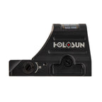 Holosun HS507C X2 ACSS Vulcan red dot sight side view close up showing the Holosun logo and housing