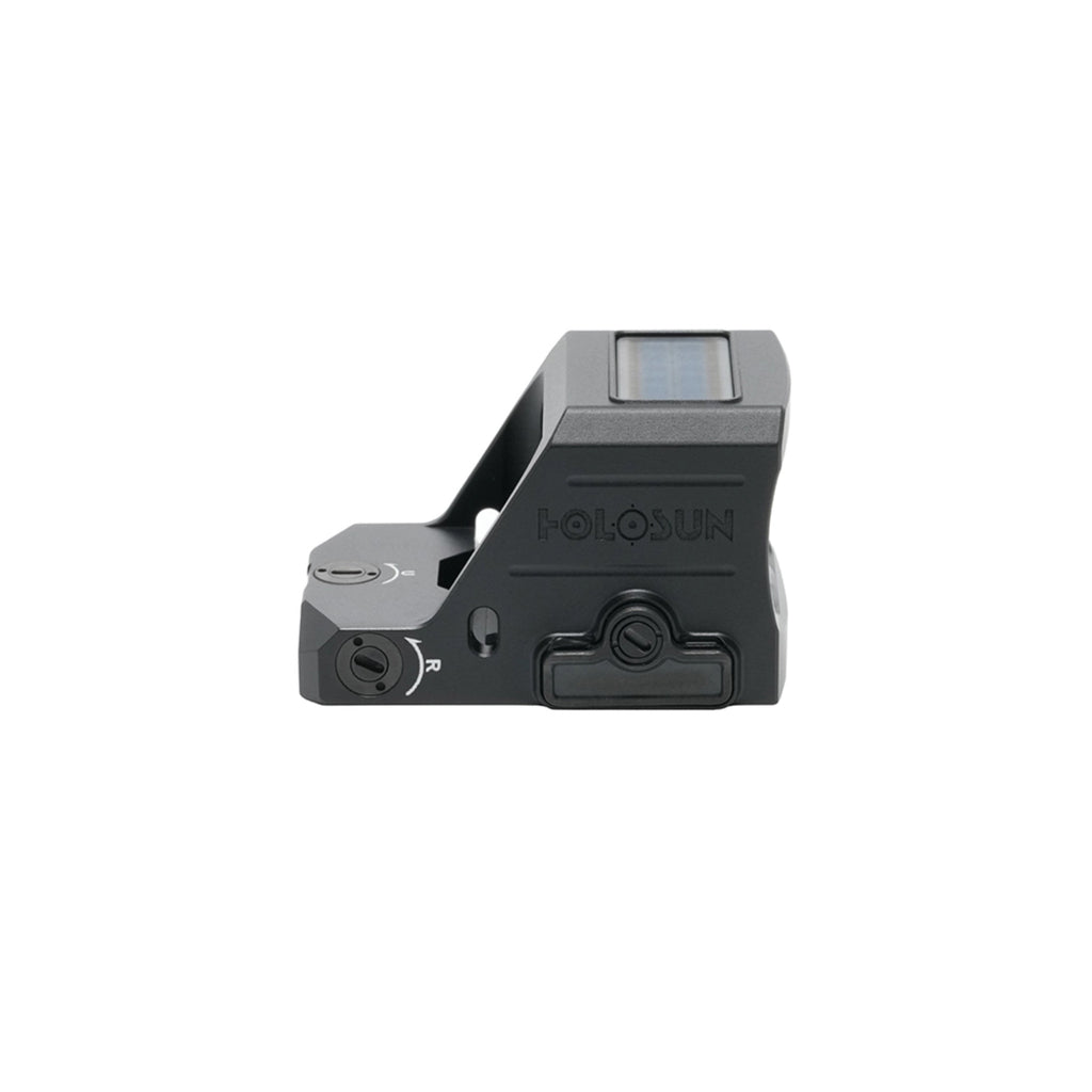Holosun HS507C X3 red dot sight side view showing the battery tray