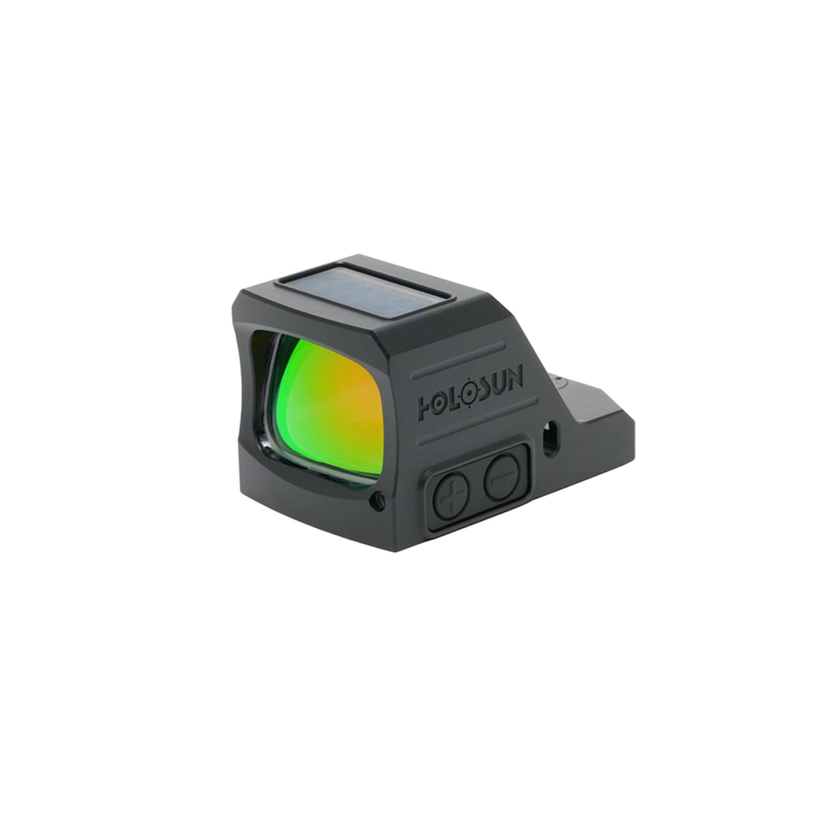 Holosun HS507C X3 red dot sight front three-quarter view showing the lens coating