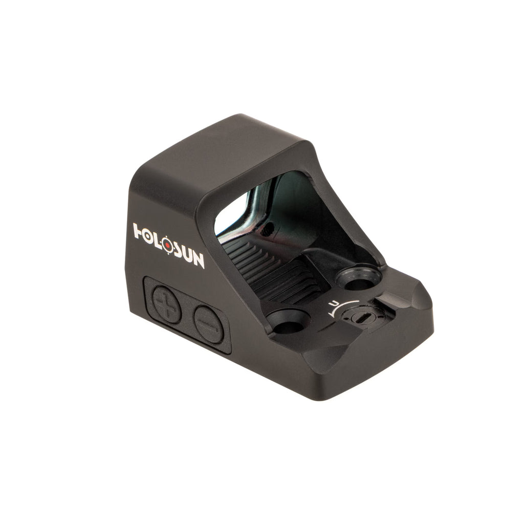 Holosun HS507K X2 ACSS Vulcan red dot sight front three-quarter view showing the window and Holosun logo