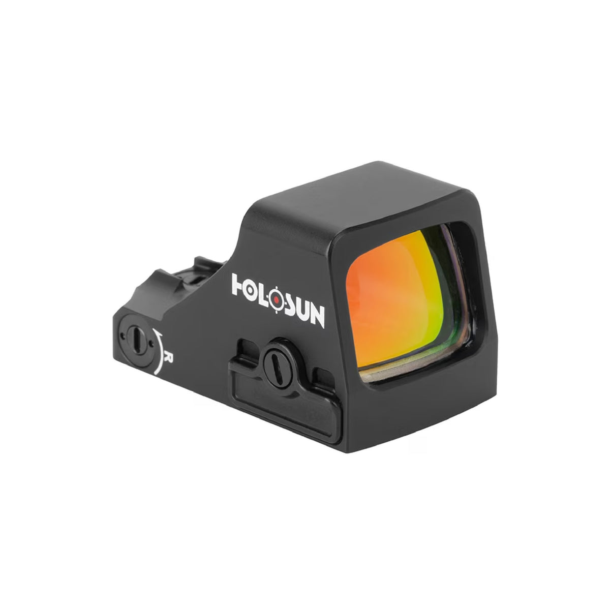 Holosun HS507K X2 red dot sight front three-quarter view showing the window on a white background