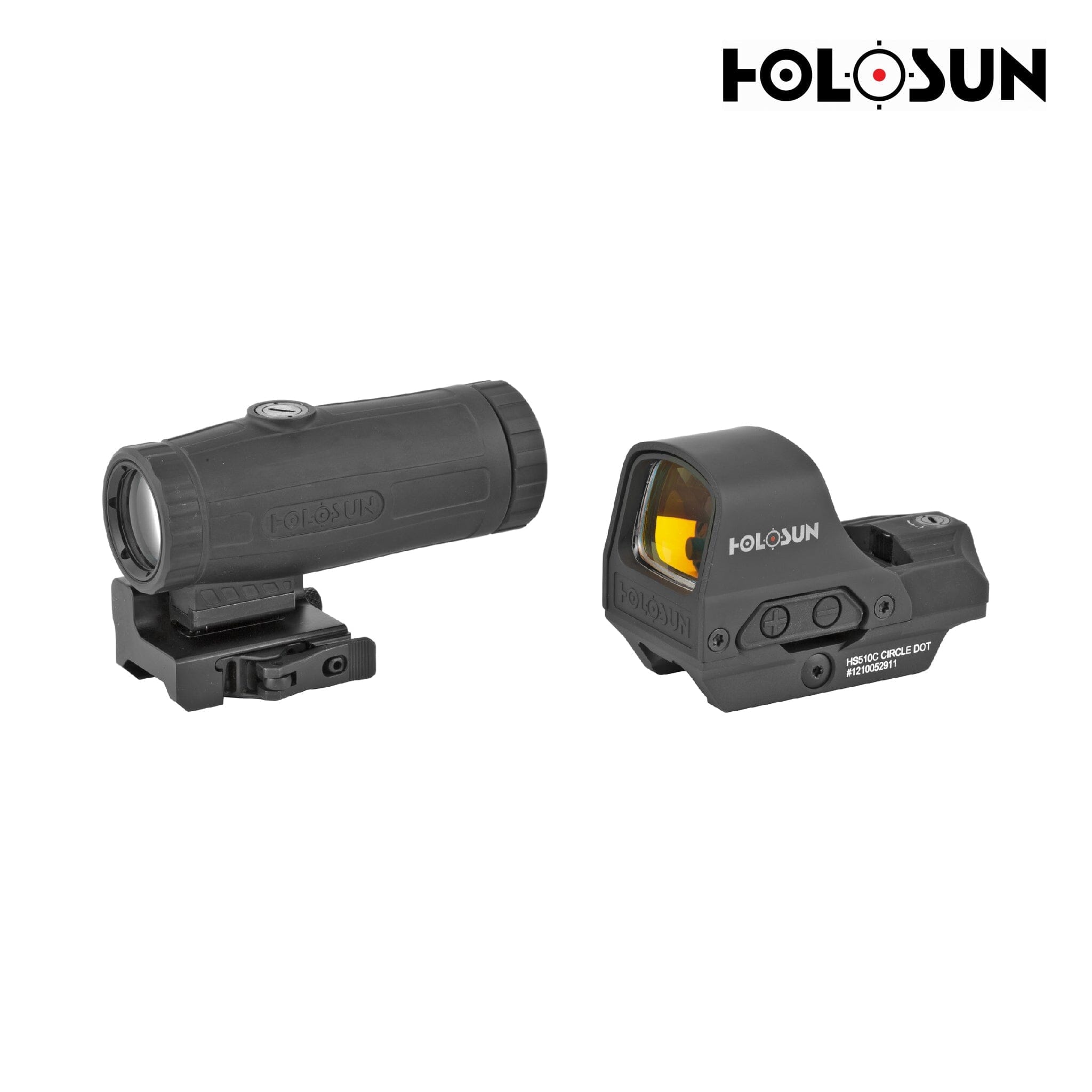 Holosun HS510C Red Dot Sight & HM3X 3x Magnifier Combo Multi-Reticle System Solar Failsafe – HS510C+HM3X Red Dot Sight Holosun 