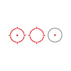 Holosun HS510C red dot sight red multi-reticle system diagram showing the three options